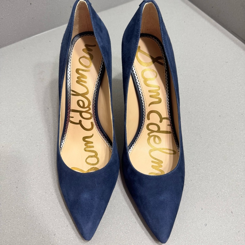 Sam Edelman Margie Pumps Baltic Navy Suede 7.5 - Picture 6 of 10